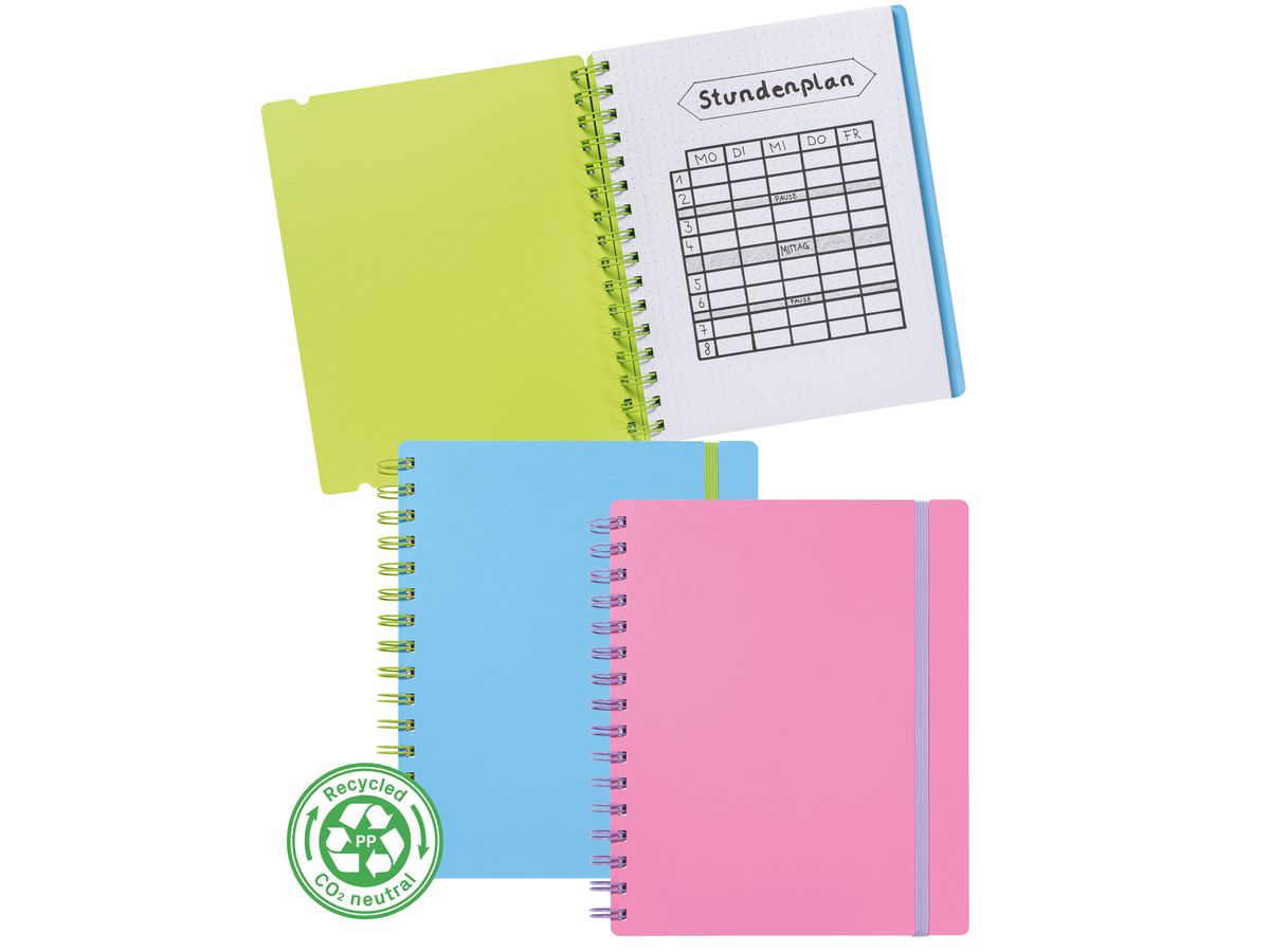 KOLMA Carnet de notes PP recycled A5 06.541.20 rose/violet, dotted 7mm 100 f. (7611967060698)
