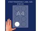 AVERY ZWECKFORM Etiquette d'identité 65mm L4881-20 blanc 20 feuilles/160 pcs. (4004182148112)