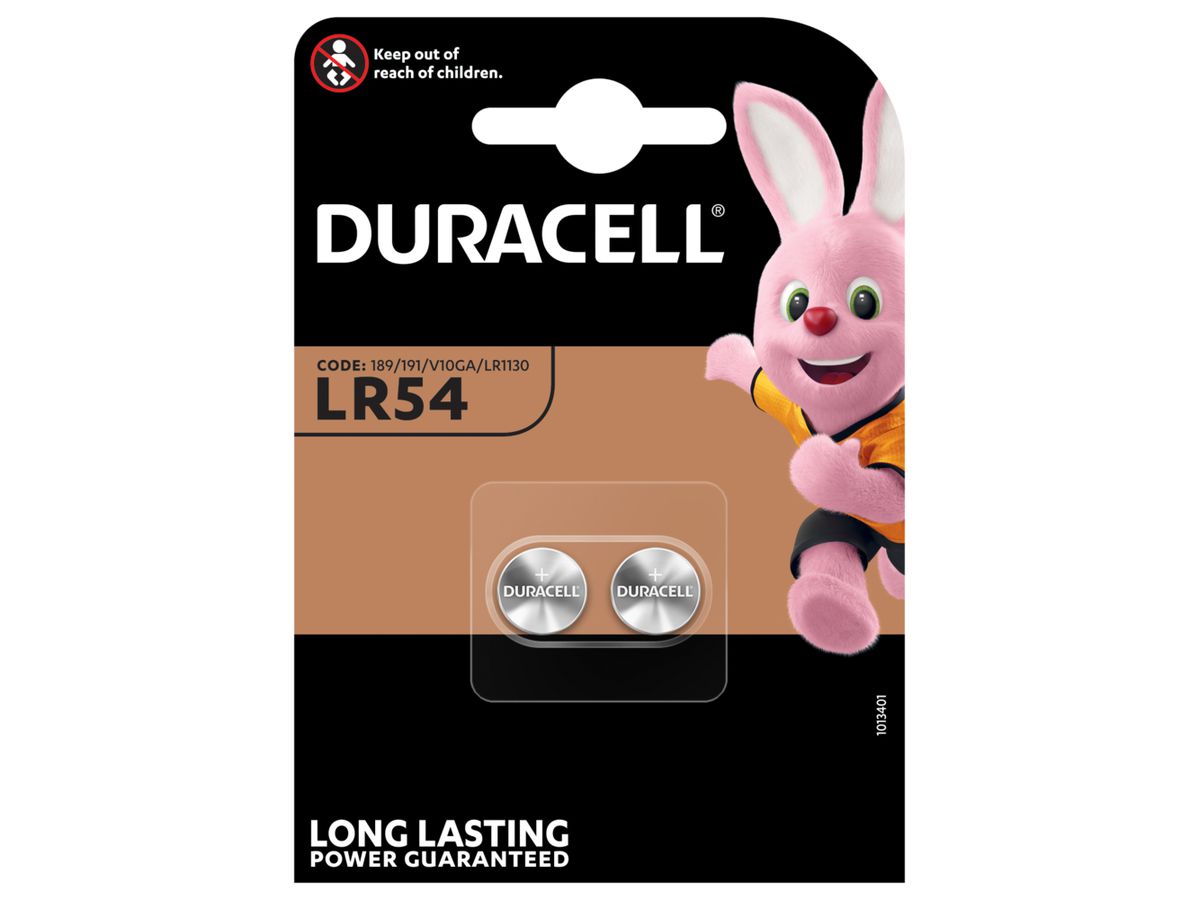 DURACELL Knopfbatterie Specialty LR54 LR54, 1.5V 2 Stück (5000394052550)
