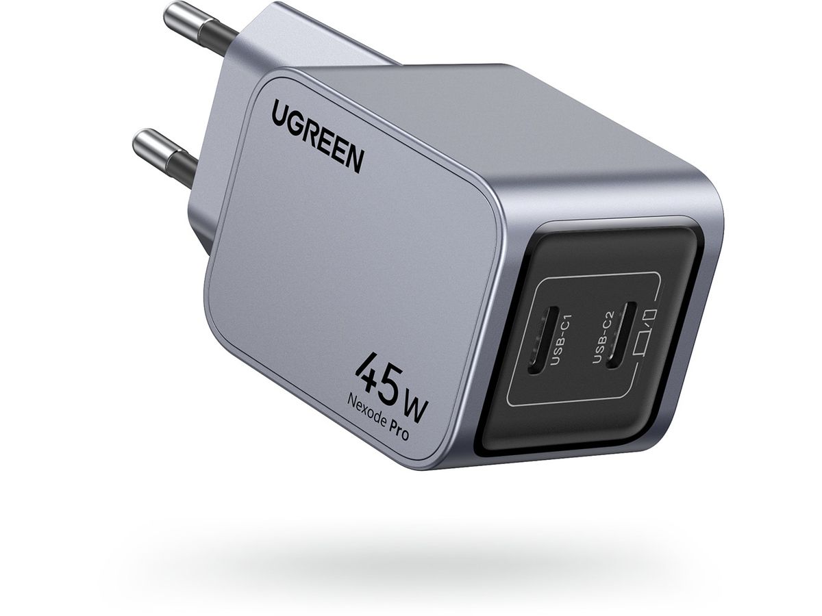 UGREEN USB Wallcharger Nexode Pro 35008 45W, Dual USB-C, GaN (6941876230082)