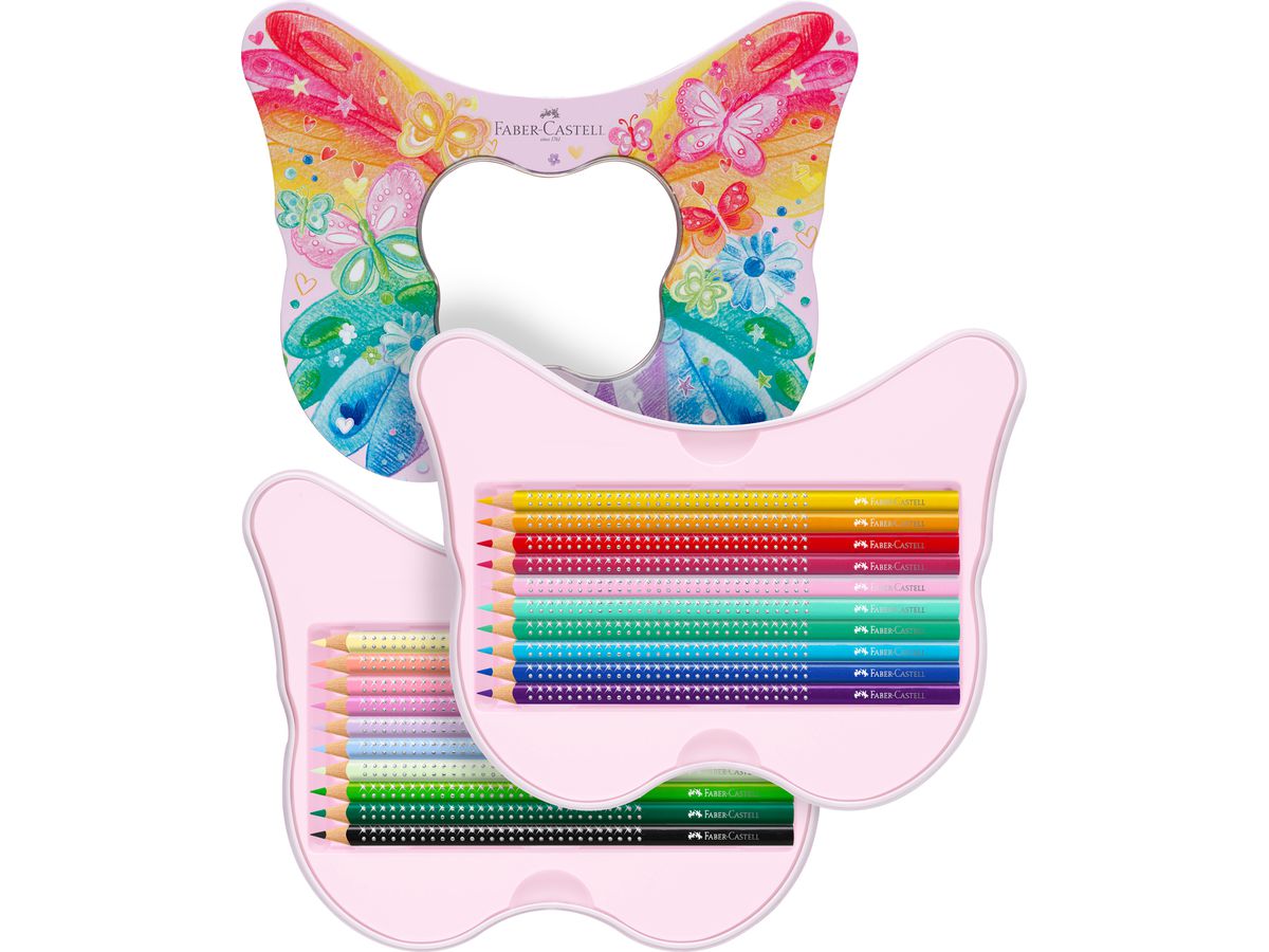 FABER-CASTELL Farbstifte Geschenkset 201971 Sparkle Schmetterling 20 Stk. (4005402019717)