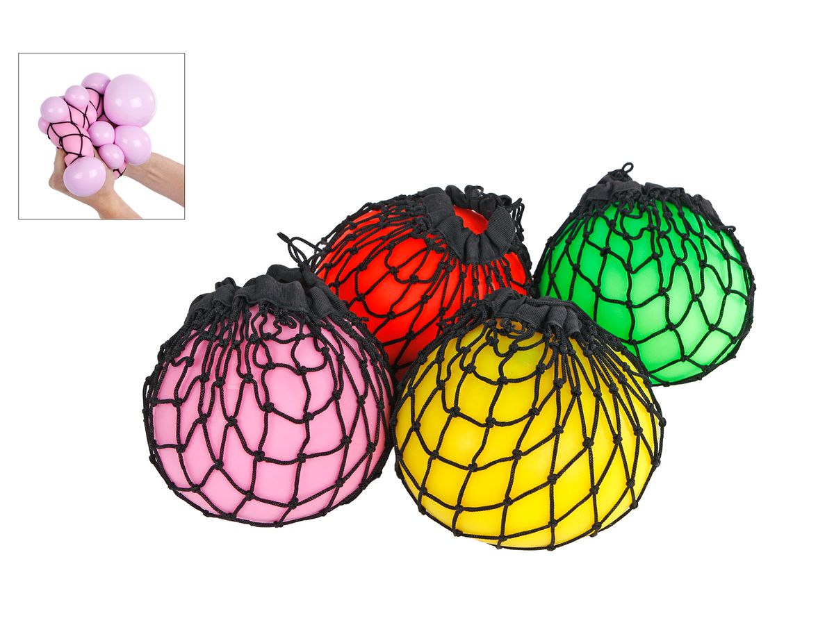 ROOST Riesen Squeezeball 621223 Neon, im Netz, 6 ass. 13cm (8713219461334)