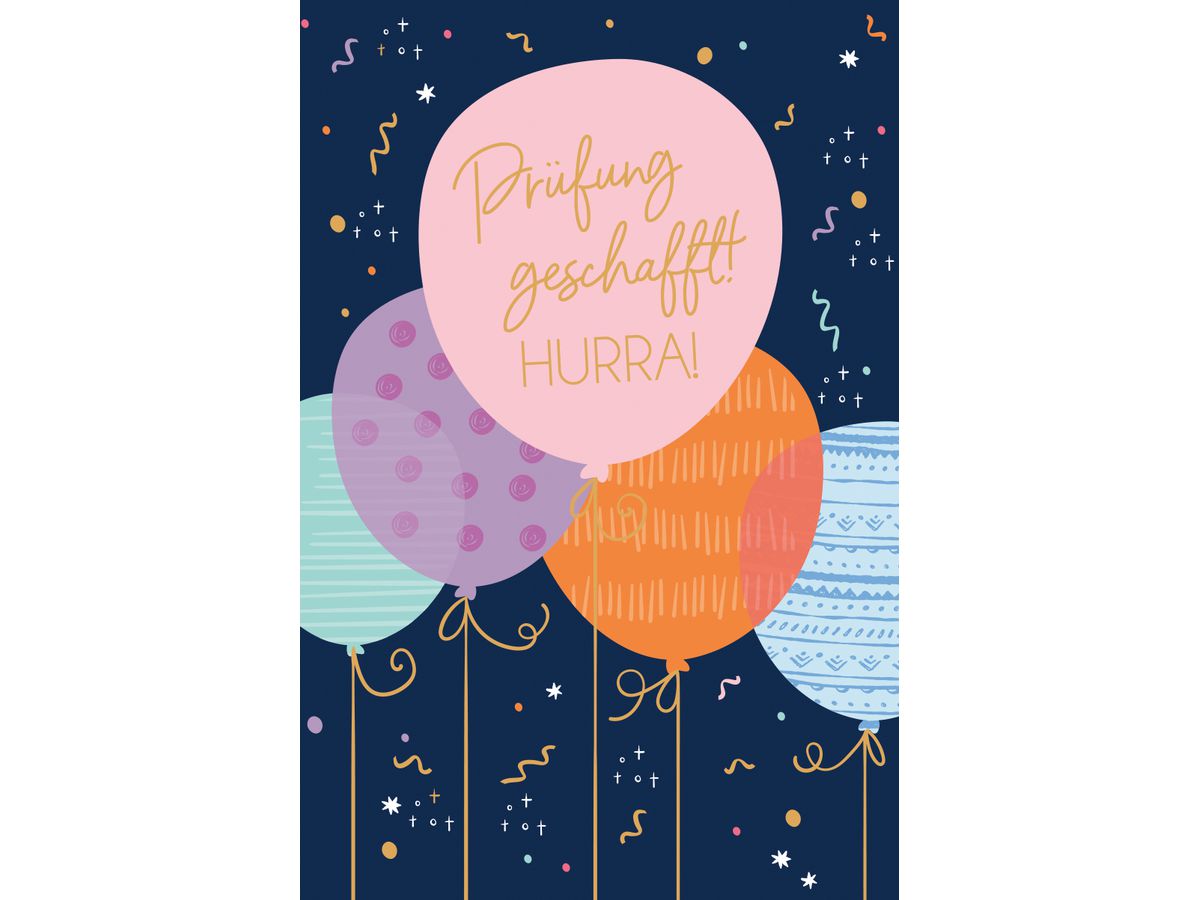 ABC Biglietto d'auguri esame DE B6 52319 Palloncini colorati (7611119260419)