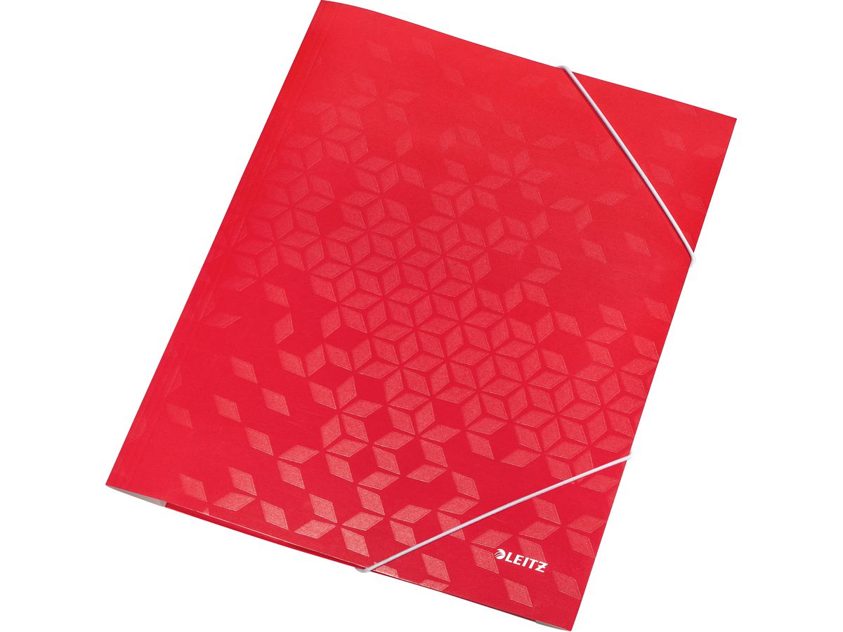 LEITZ Pochettes à élastique WOW A4 3982-00-26 rouge (4002432135059)