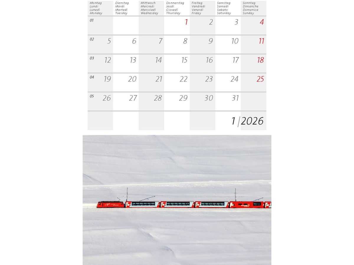 CALENDARIA Bildkalender 2026 9783036205380 Bernina / Glacier ML 14.8x22cm (9783036205380)