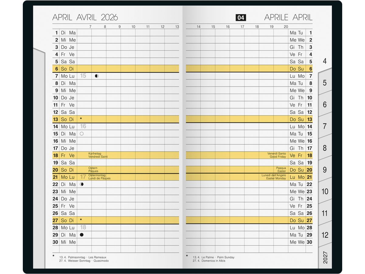 RIDOIDE M-Planer International 2026 7046962906.26 1M/2P nero ML 8.7x15.3cm (4003273791961)