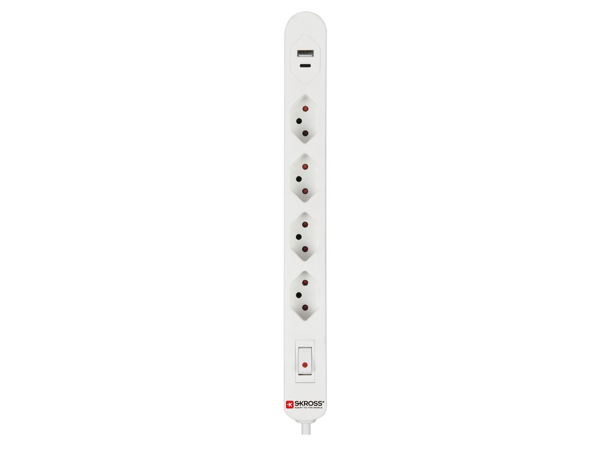 SKROSS Home Station USB Retail white 69.41350 4xTyp13, 1x USB-C + 1x USB-A (7611453413502)