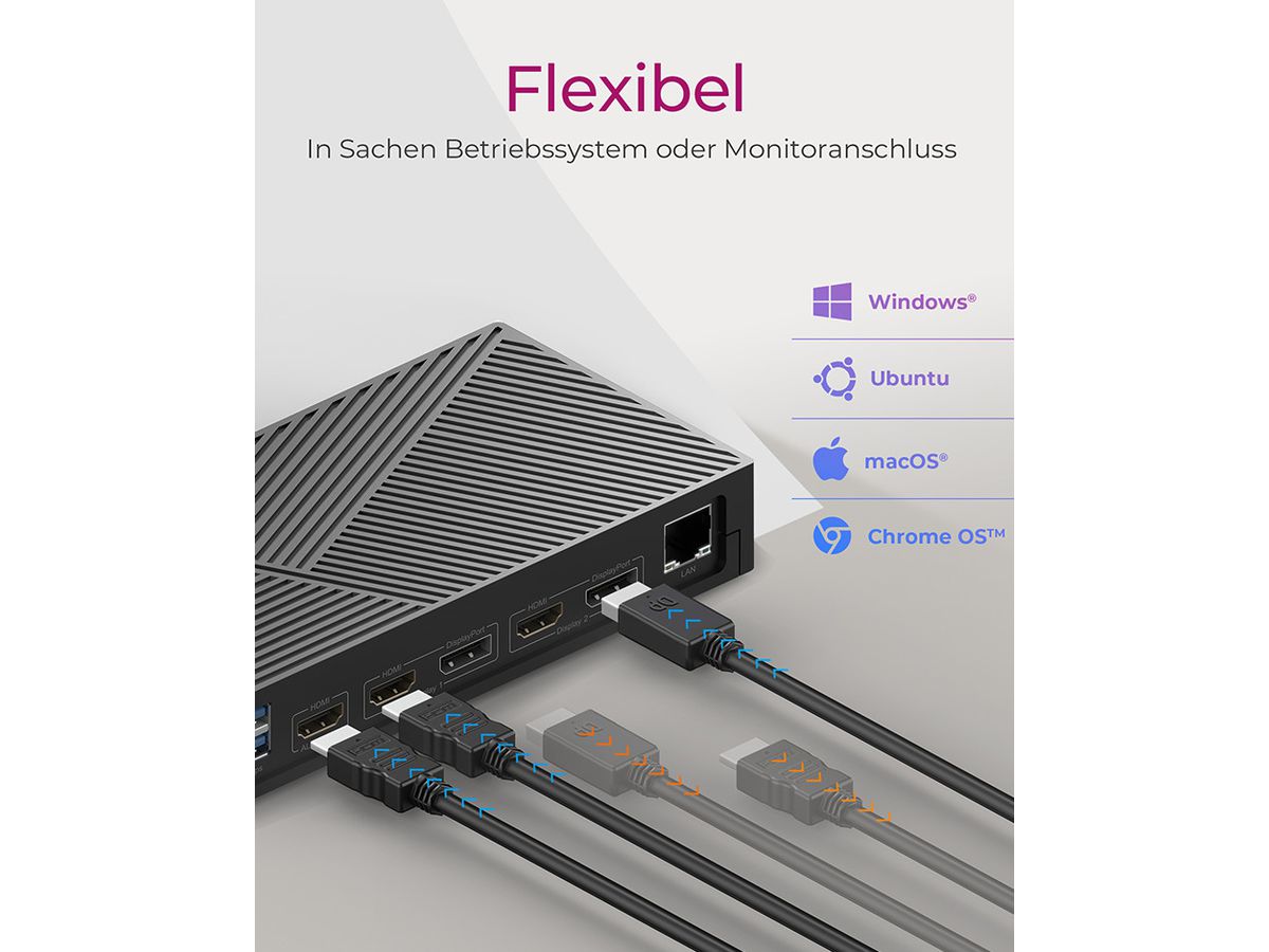 ICY BOX USB-C Triple DockingStation IB-DK2246AC Hybrid 4K, 3xHDMI & 2xDP,6USB (4250078173342)