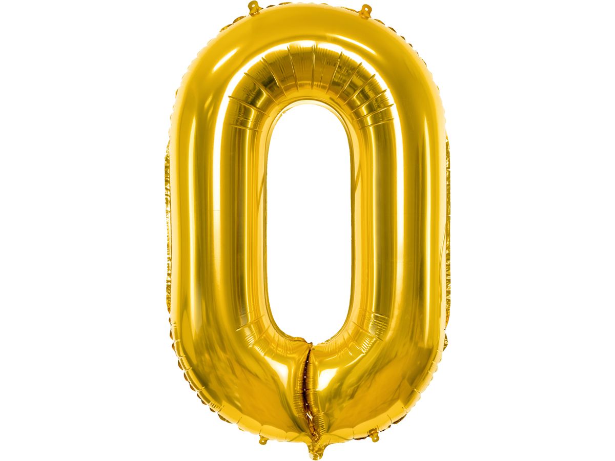 PARTYDECO Folienballon Ziffer 0 86cm FB1M-0-019 gold (5902230736108)