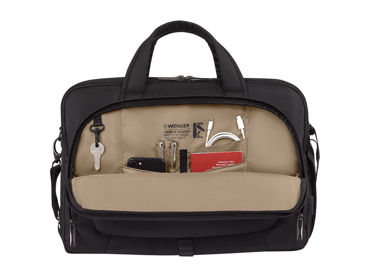 WENGER Laptop Briefcase 16 - 17inch 653498 Meteor Brief Black (7611160287892)