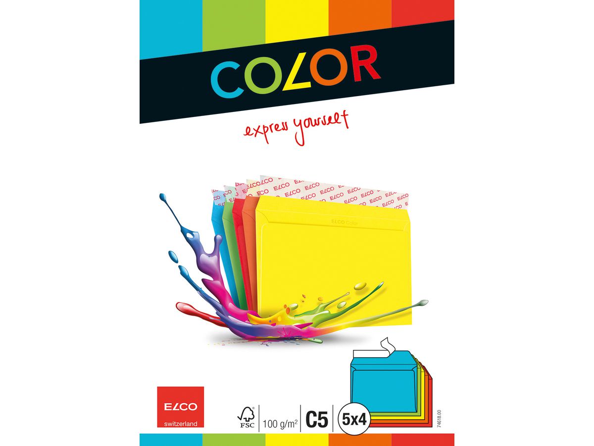 ELCO Buste Color C5 74618.00 100g, 5-colori 5x4 pezzi (7610425435306)