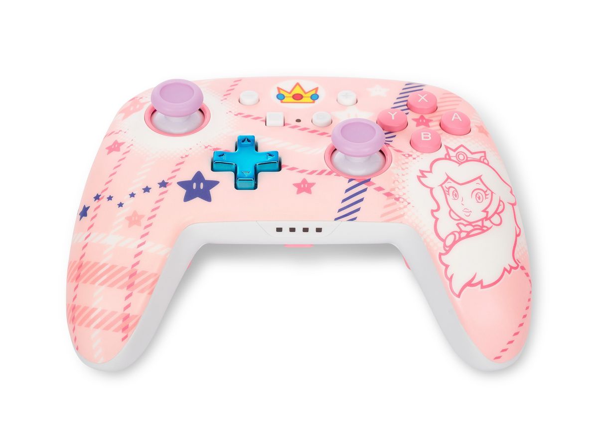 POWER A Enhanced Wireless Ctrl. NSGP025501 NSW, Princess Peach Plaid (0617885085116)