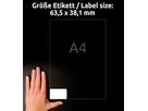 AVERY ZWECKFORM Adressetiketten 63,5x38,1mm J8160-25 weiss 525 Stück (4004182235324)