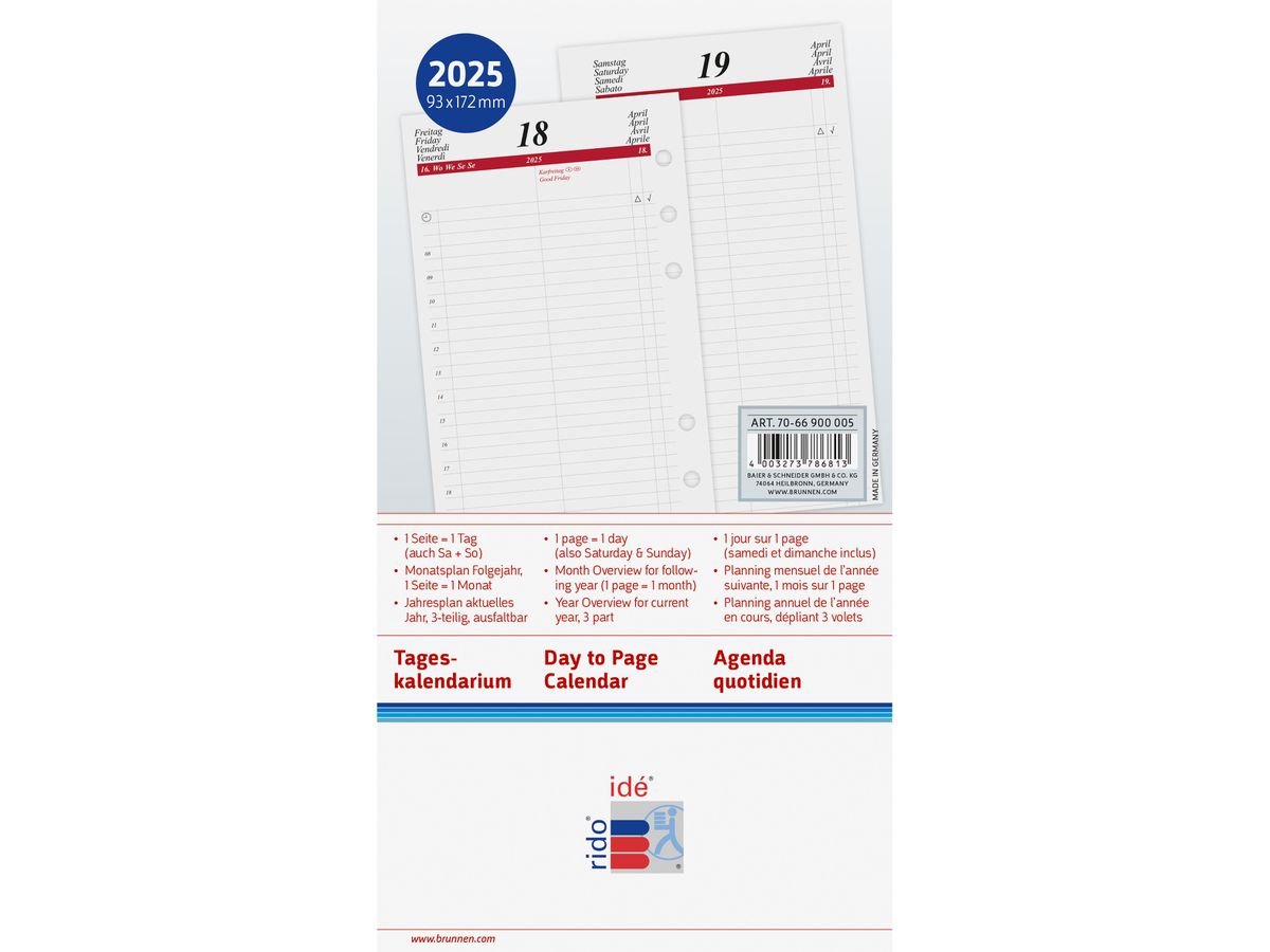 RIDOIDE Timing 2 calendario 2026 7066900006.26 1G/1P ML 9.3x17.2cm (4003273792050)