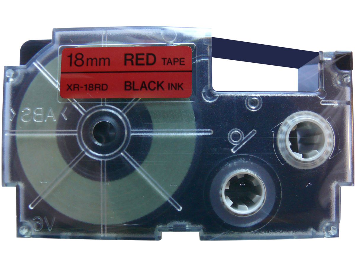 CASIO Nastro XR-18RD 18mm/8m nero/rosso (4971850117568)