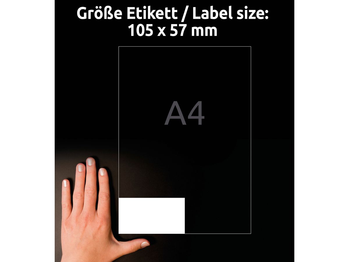 AVERY ZWECKFORM Etiketten 105x57mm 3425 weiss 1000 Stk./100 Blatt (4004182034255)