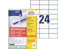AVERY ZWECKFORM Universal-Etiketten 70x37mm 6605 weiss 156 Stk./65 Blatt (4004182066058)