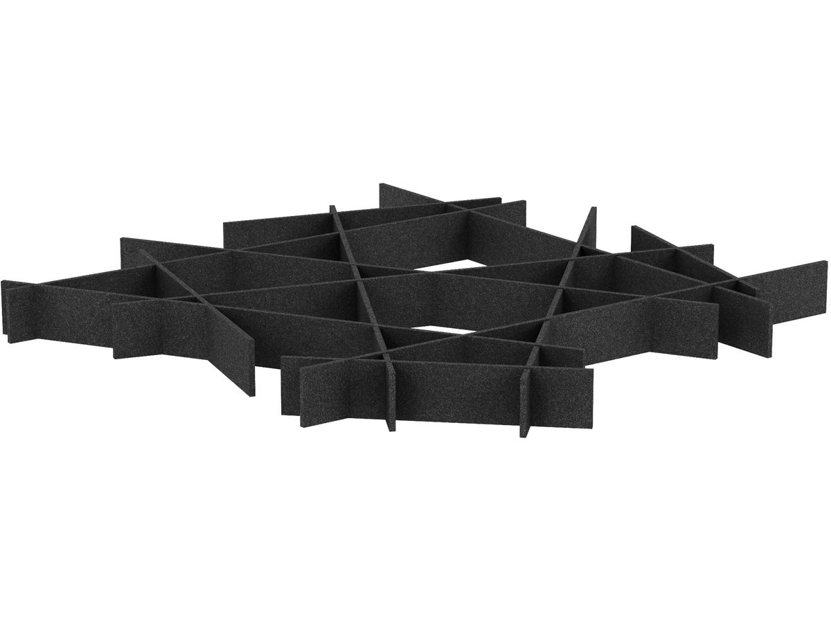 SUONO Panneaux muraux 229x229x19cm 2144.U12.2600 INTERLACE, noir (7640439764734)