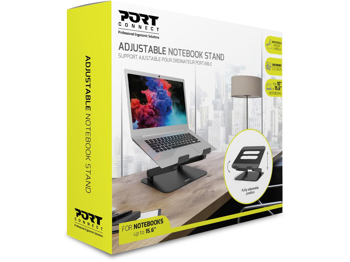 PORT Adjustable Notebook Stand 901108 for Notebooks up to 15.6 (3567049011086)