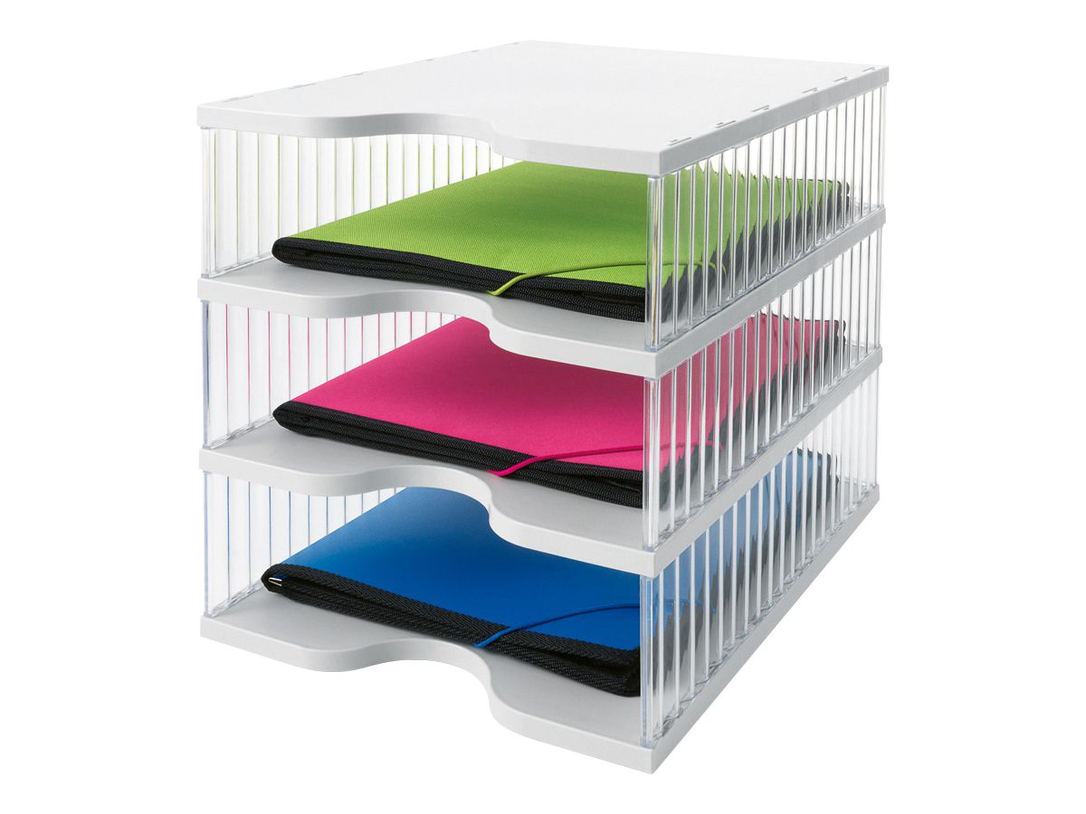 STYRO Ablagesystem styrobig uno 228-0103.82 weiss/transparent 3 Fächer (7612176072410)