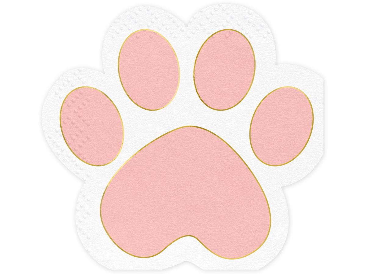 PARTYDECO Serviettes 15.5x14.5cm SPK38 Pattes de chat 12 pièces (5904555036215)