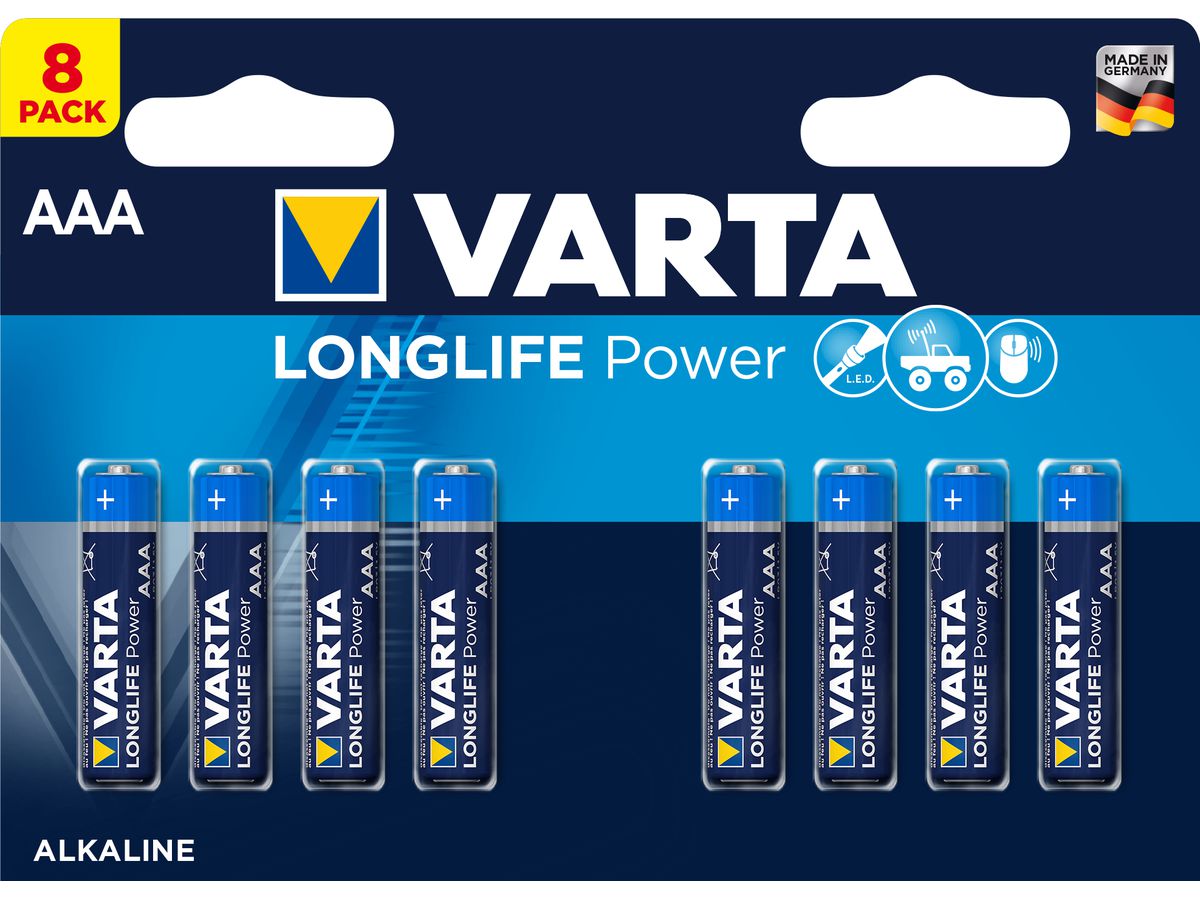 VARTA Batterie Longlife Power 4903121418 AAA/LR03, 8 Stück (4008496559787)