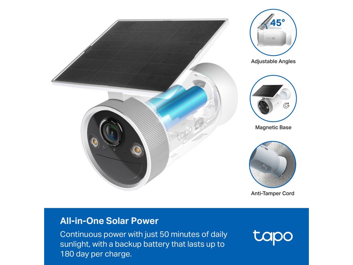 TP-LINK Enhanced AI Solar-Security Cam Tapo C465 4K (8885020629880)