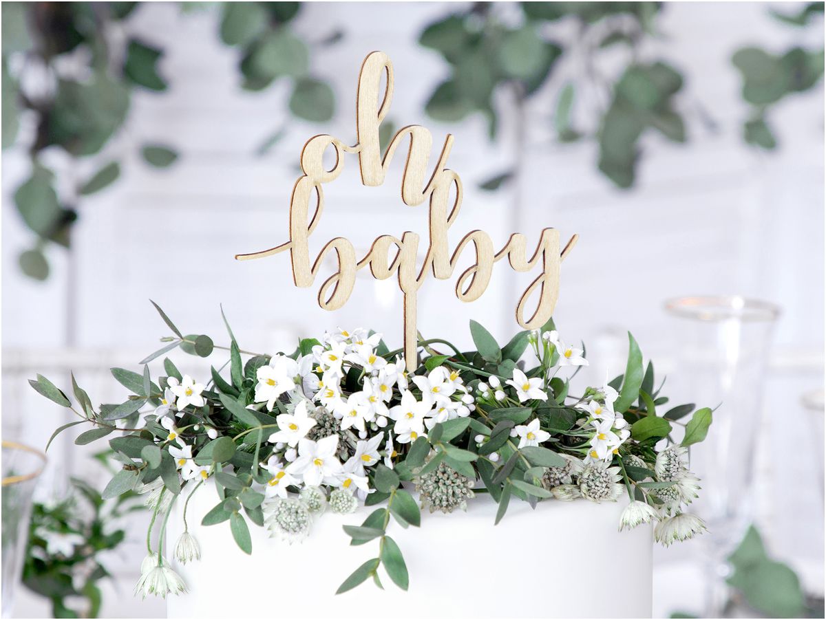 PARTYDECO Caketopper 17cm KPT51-100 Oh baby Bois (5900779109247)