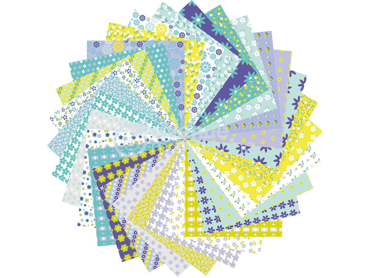 MANDARINE Origamipapier 20x20cm 52507O Flowers 70g 60 Blatt (3065500525078)