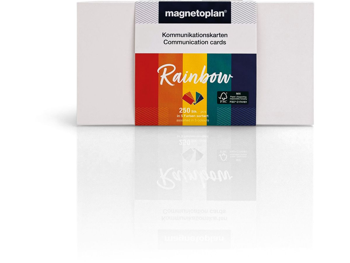 MAGNETOPLAN Kommunikations-Karten 20x10cm 112501540 Set rainbow, ass. 250 Stück (4013695066981)