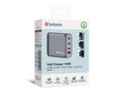 VERBATIM Charger 100W GaN grey 32202 3xUSB-C 1xUSB-A +Adapter UK/US (0023942322023)
