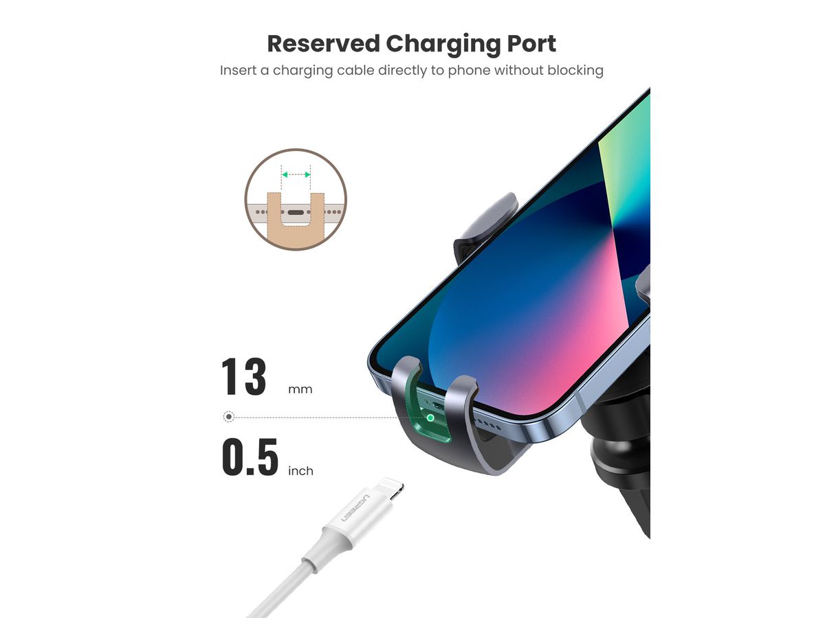 UGREEN Gravity Air Vent Mount 50564 Phone Holder Black/Grey (6957303855643)