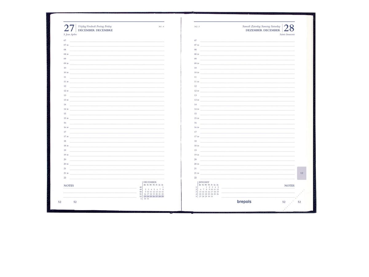 BREPOLS Agenda Saturnus Lima Ku. 2026 0.216.1256 1J/1P noir 13.3x20.8cm (5412303014656)