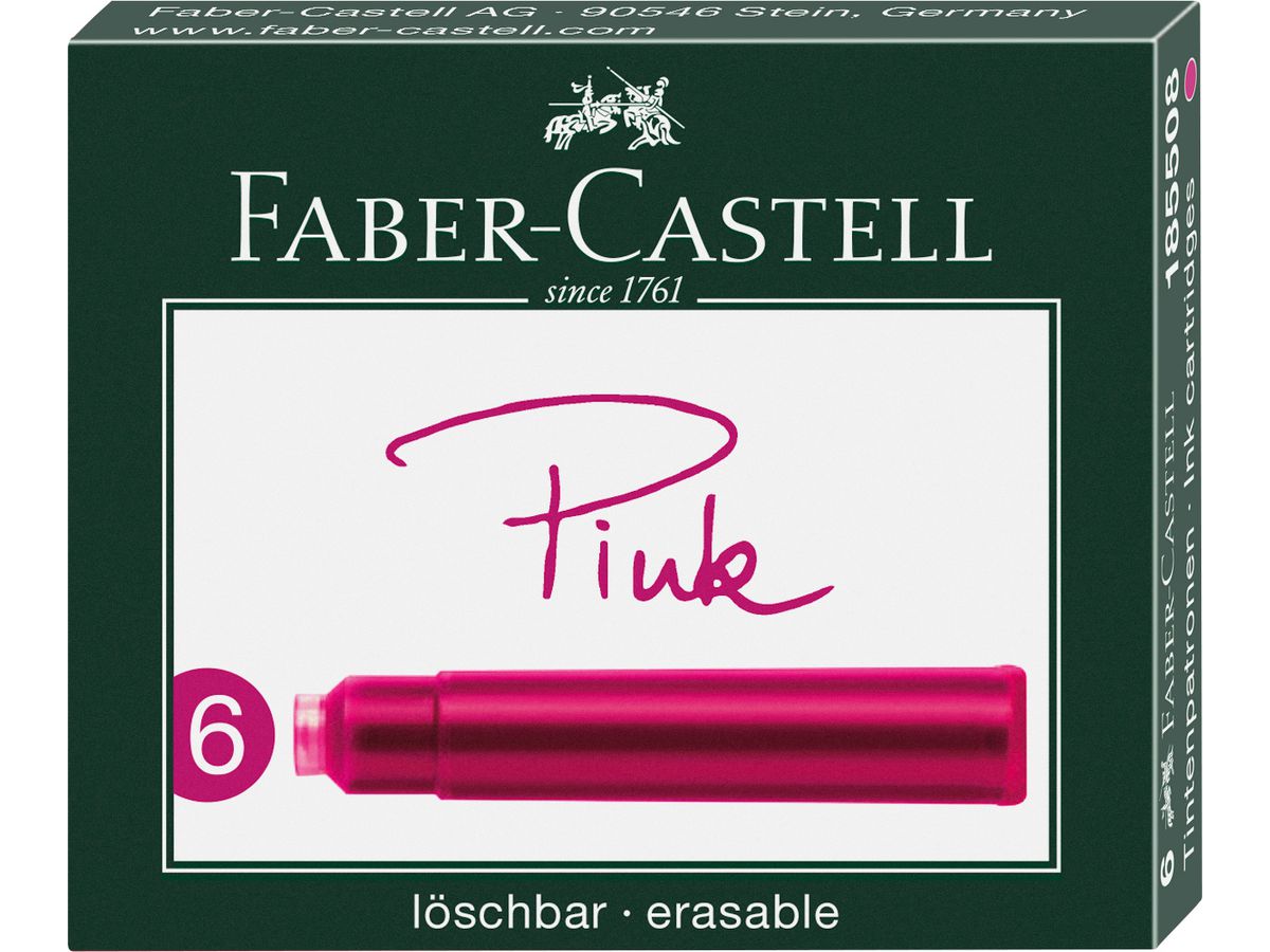 FABER-CASTELL Tintenpatrone 185508 pink, 6 Stück (4005401855088)