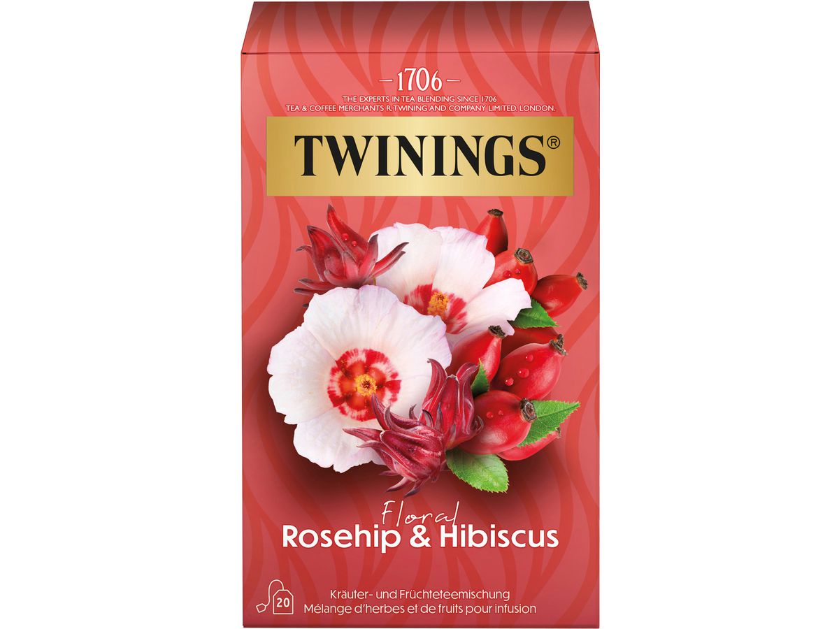 TWININGS Rosa canina e ibisco 100017264 Borse 2,5 g, 20 pz. (0070177231903)