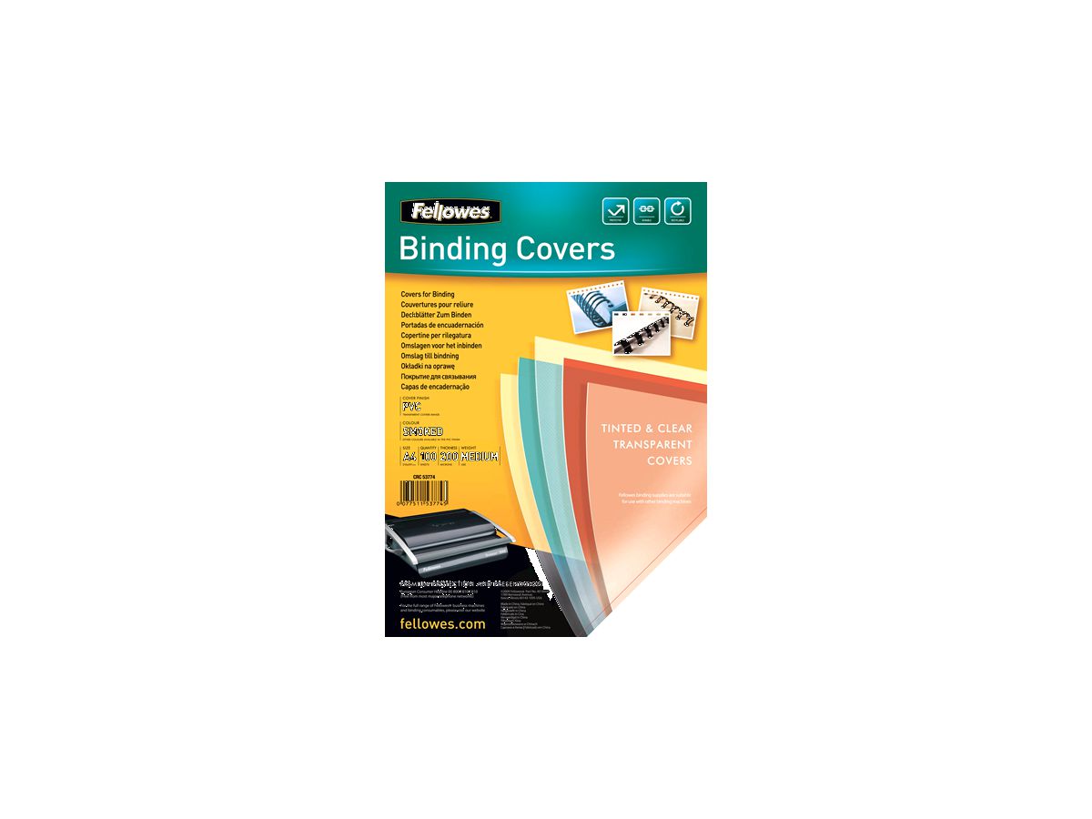 FELLOWES Copertina 200mic A4 5377401 grigio trasp. 100 pezzi (0077511537745)