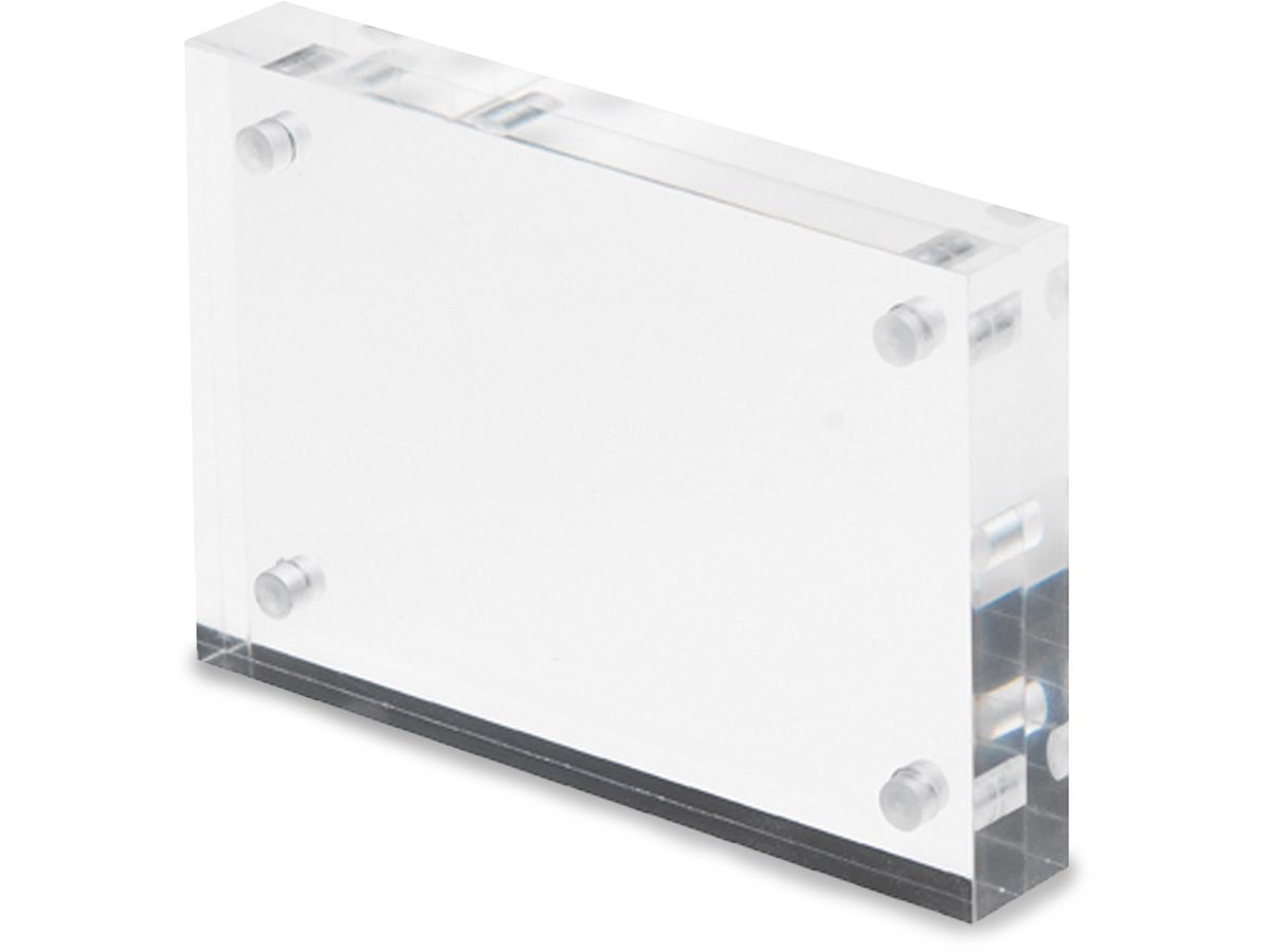 DEFLECTO Magnet. Acrylblock 95x65mm MCHBC11 transparent 2x7.5mm (5055425953634)