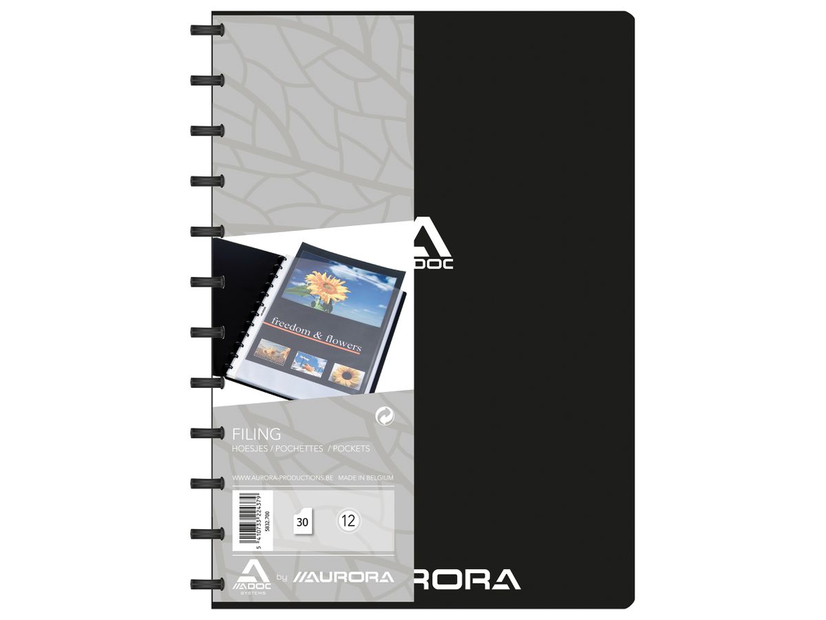 ADOC Cartella ad anelli Standard A4 5832.700 nero 30 sacchi (5410733224379)