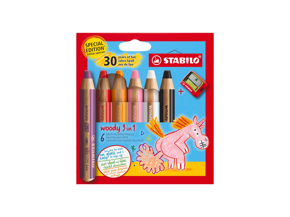 STABILO Farbstifte Woody 3 in 1 01.04.8806 Unicorn 6 Stück (4006381618694)