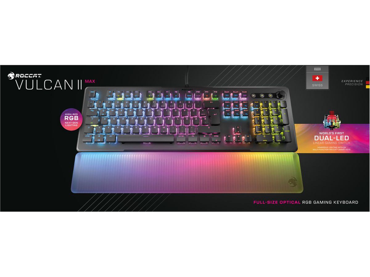 ROCCAT Vulcan II Max Black,red ROC-12-007 Gaming Keyboard, CH-Layout (0731855520077)