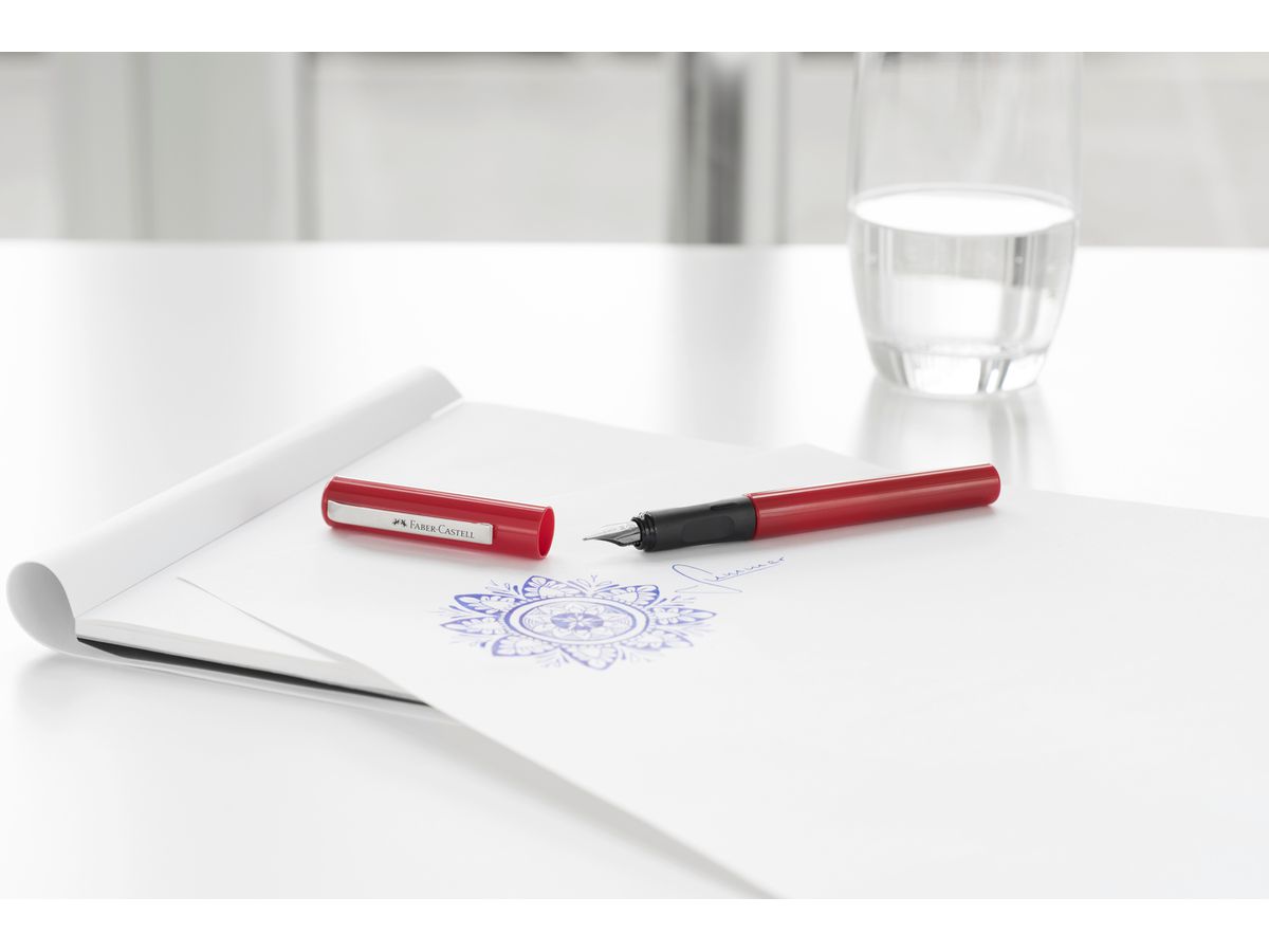 FABER-CASTELL Stylo plume éducatif 149812 rouge (4005401498124)