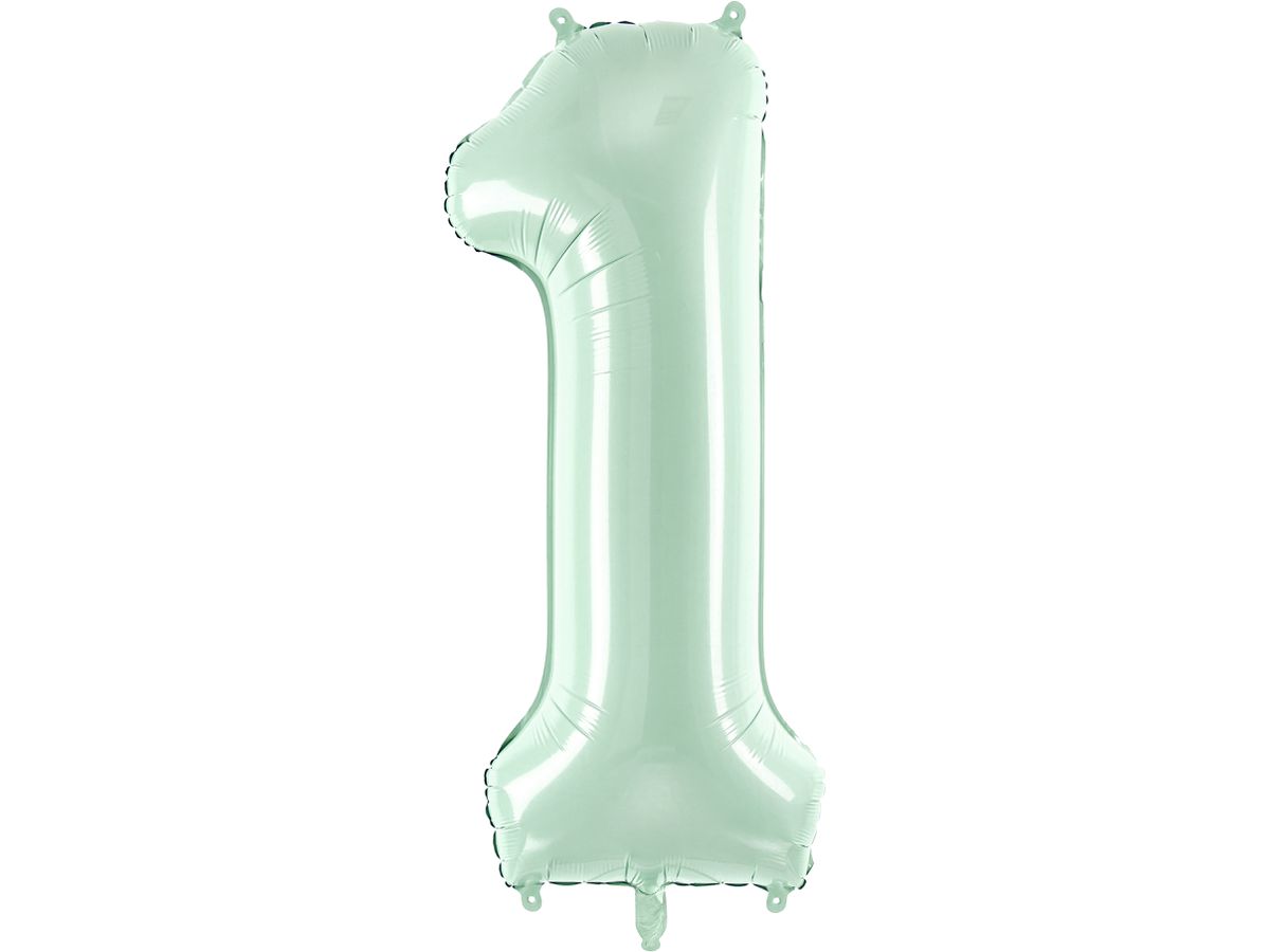 PARTYDECO Palloncino in foil no. 1 72cm FB230G-1-012 verde chiaro (5904555052635)