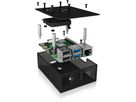 ICY BOX Gehäuse für Raspberry Pi 4, IB-RP108 Alu. Deckel/boden Acrylrahmen (4250078169451)