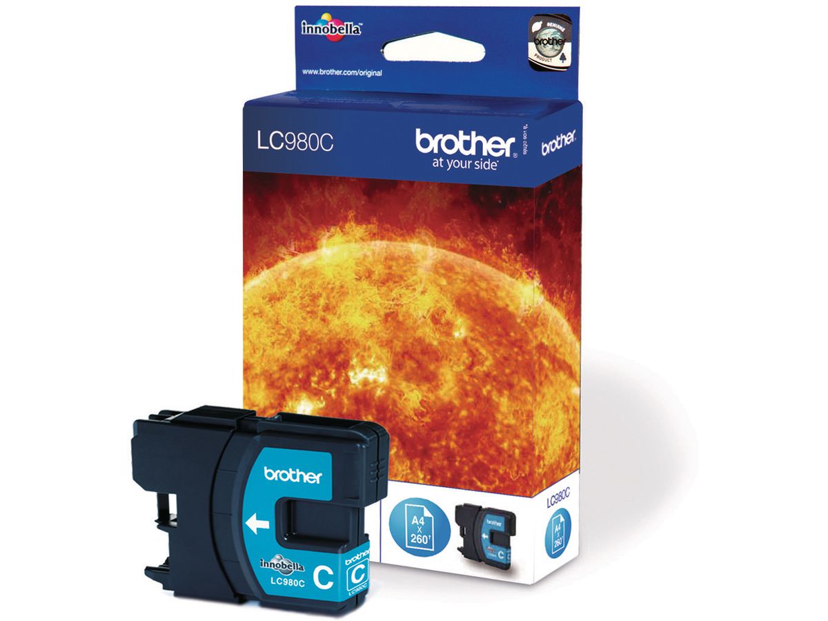 BROTHER Cartouche d'encre cyan LC-980C DCP-165C 260 pages (4977766659598)