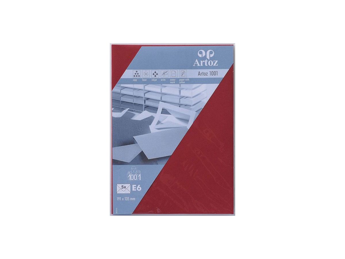 ARTOZ Enveloppes 1001 E6 107374185 100g, bordeaux 5 pcs. (7612450251982)