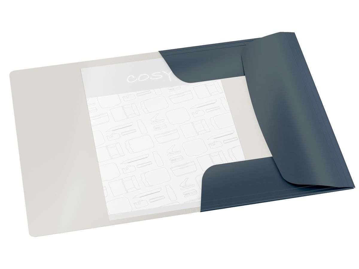 LEITZ Cartellina c. elastico Cosy A4 3002-00-89 grigio, cartone (4002432125869)