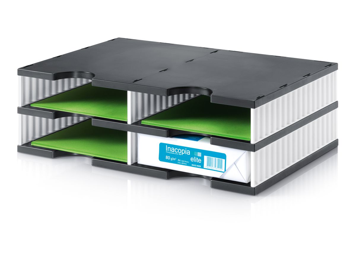 STYRO Système class. styrodoc duo 268-0202.09 noir/blanc 4 compartiments (7612176077040)