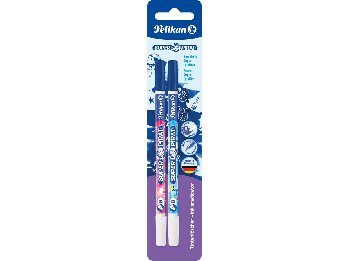 PELIKAN Effaceur encre Super Pirat B 850B/2/B 2 pcs., blister (4012700921734)