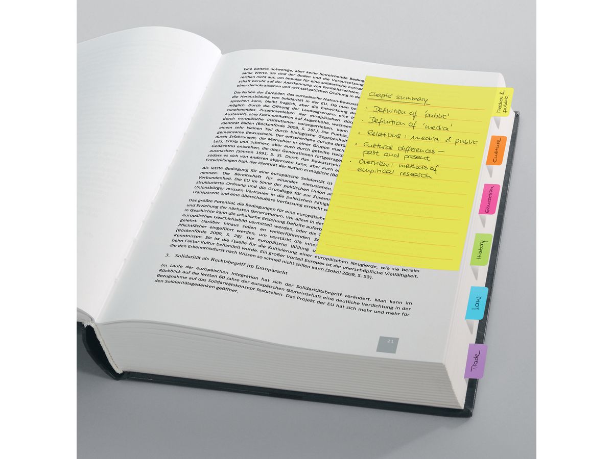 SIGEL TabMarker Notes HN205 6 Farben 98x148mm (4004360825439)