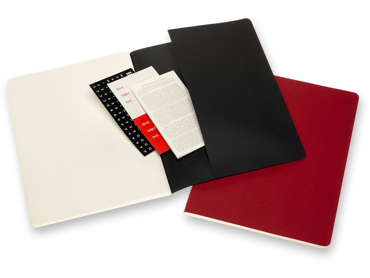 MOLESKINE Cahier carton A4 602503 ligné,noir/cranb.,120p. 2pcs. (8053853602503)